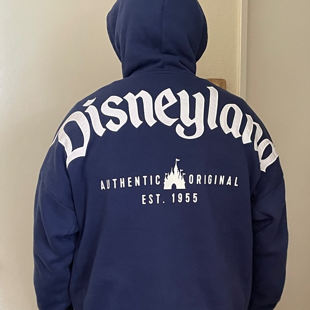 XL Disneyland Spirit Jersey Zip Up Hoodie - Navy Blue